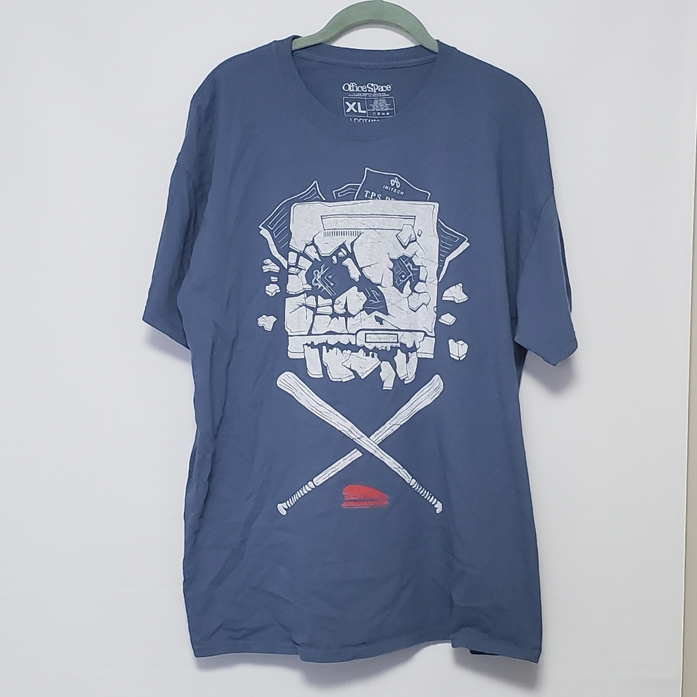 Office Space Loot Crate Exclusive X-Large t-shirt red stapler printer baseball